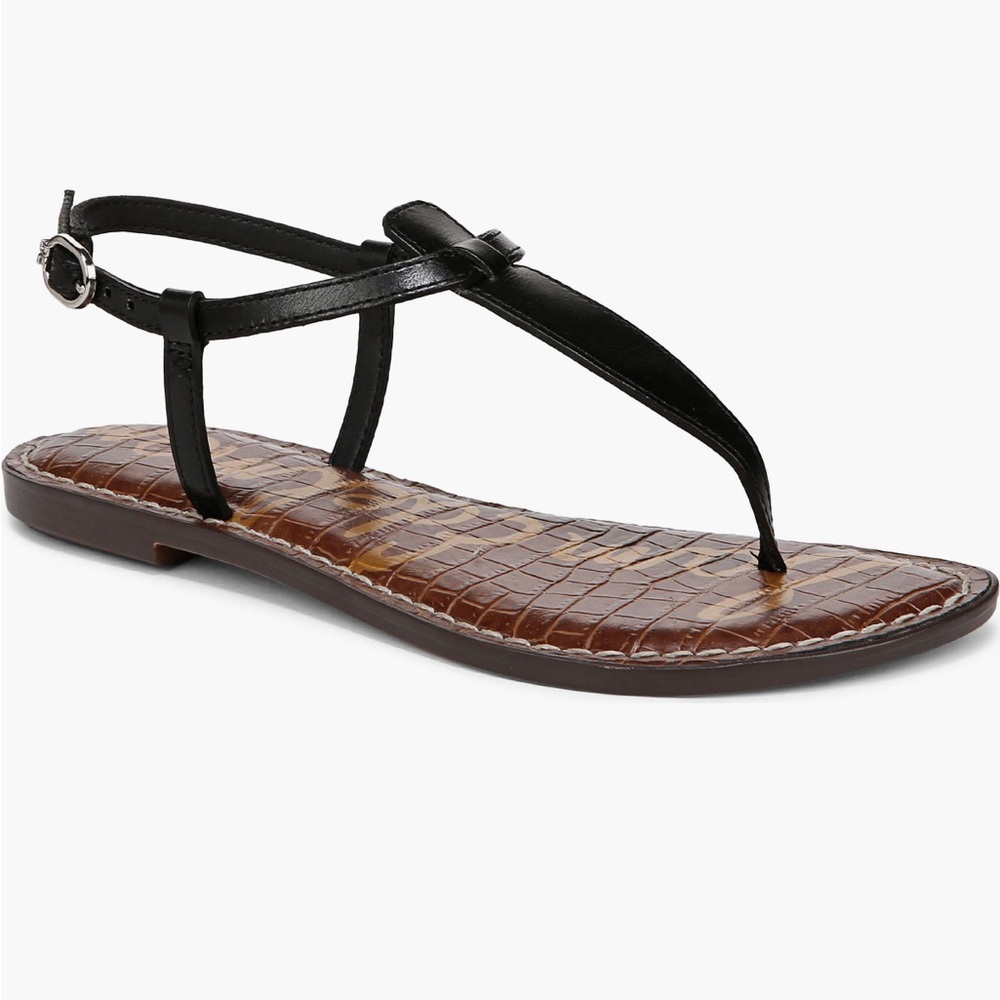 Sam Edelman Gigi Thong Sandals | Black Leather | 8M